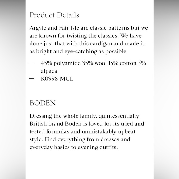 Boden Patterned Cardigan NWT - Picture 2 of 6